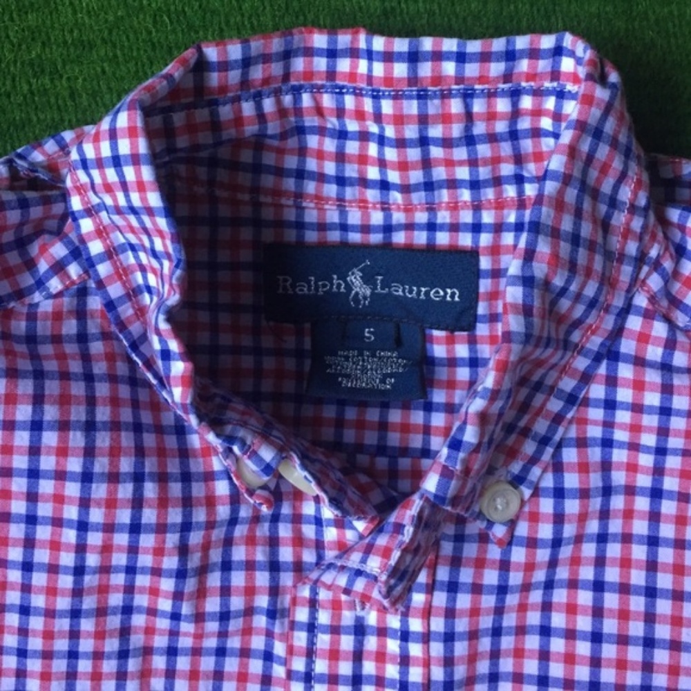 SALE Polo Plaid Button Down Boys - Picture 4 of 5